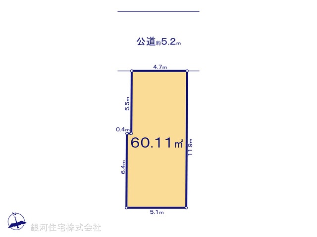 G00395306 東京都墨田区墨田１丁目 土地 5940万円【区画図】