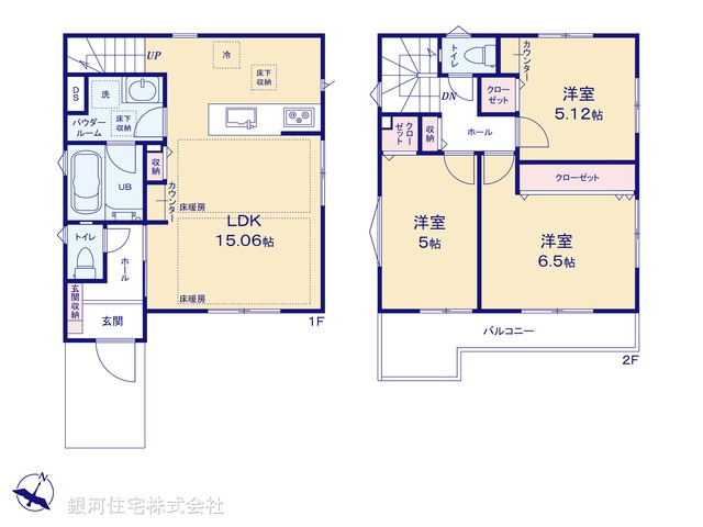 G00395307 神奈川県横浜市瀬谷区下瀬谷３丁目 新築一戸建て 4080万円【間取図】