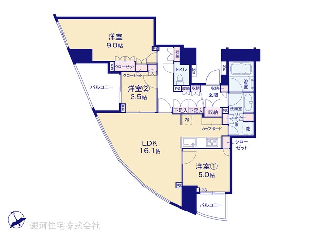 G00395321 東京都渋谷区恵比寿西１丁目 中古マンション 3億5990万円【間取図】