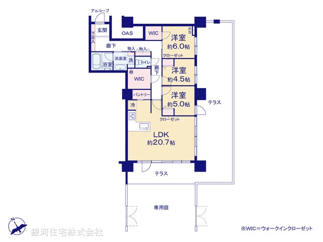 G00395326 東京都調布市多摩川１丁目 中古マンション 6199万円【間取図】