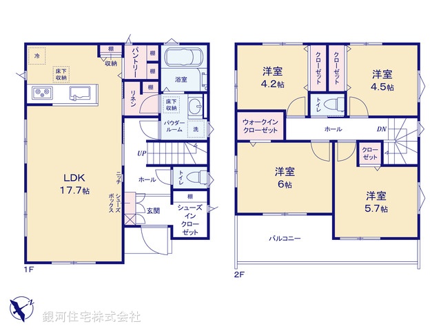 G00395359 神奈川県横浜市緑区長津田町 新築一戸建て 6780万円【間取図】