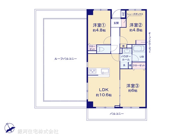 G00395438 神奈川県横浜市港南区日限山１丁目 中古マンション 3799万円【間取図】