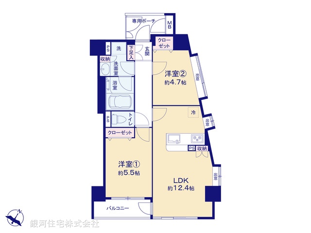 G00395441 東京都北区滝野川３丁目 中古マンション 6390万円【間取図】