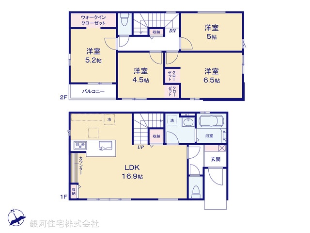 G00395450 千葉県千葉市稲毛区宮野木町 新築一戸建て 3498万円【間取図】