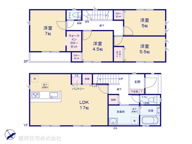 G00395522 千葉県千葉市中央区白旗３丁目 新築一戸建て 4690万円【間取図】