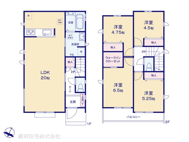 G00395560 東京都西多摩郡瑞穂町南平２丁目 新築一戸建て 3790万円【間取図】