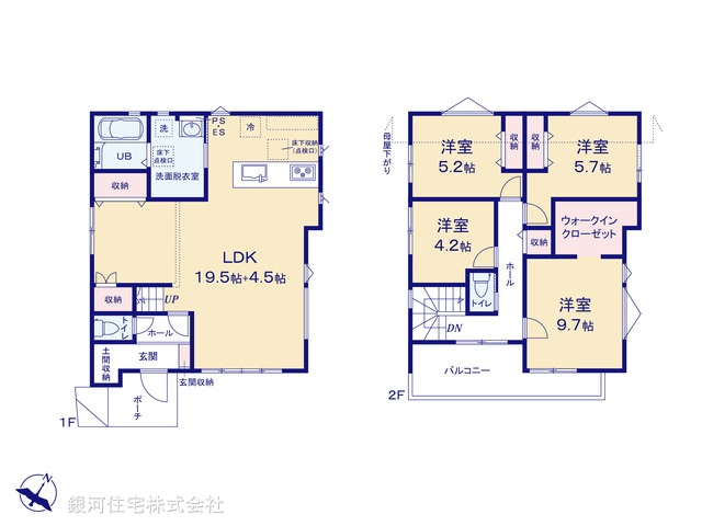 G00395626 千葉県鎌ヶ谷市東道野辺３丁目 新築一戸建て 4199万円【間取図】