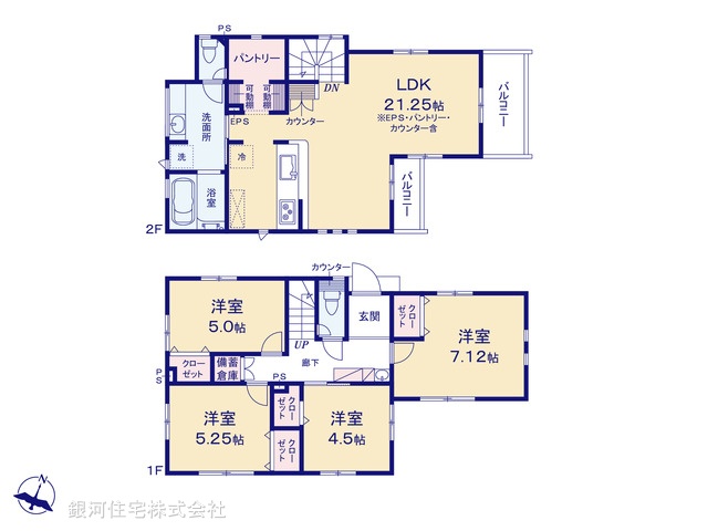 G00395675 東京都練馬区立野町 新築一戸建て 9390万円【間取図】