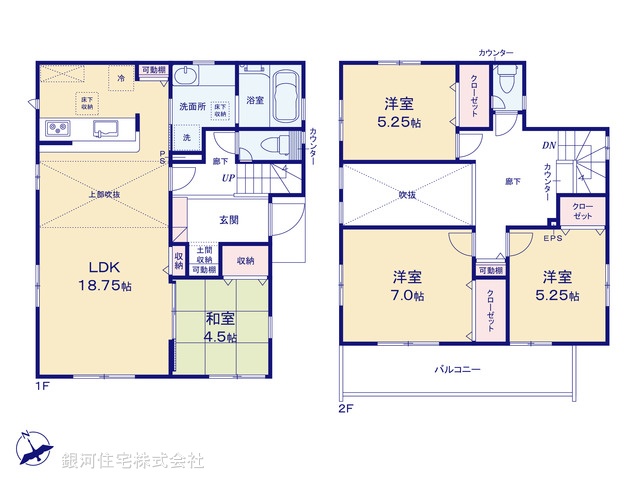 G00395723 東京都町田市鶴川３丁目 新築一戸建て 5380万円【間取図】