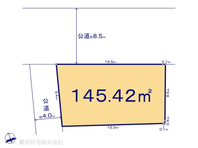 G00395727 東京都府中市八幡町２丁目 土地 1億5980万円【区画図】