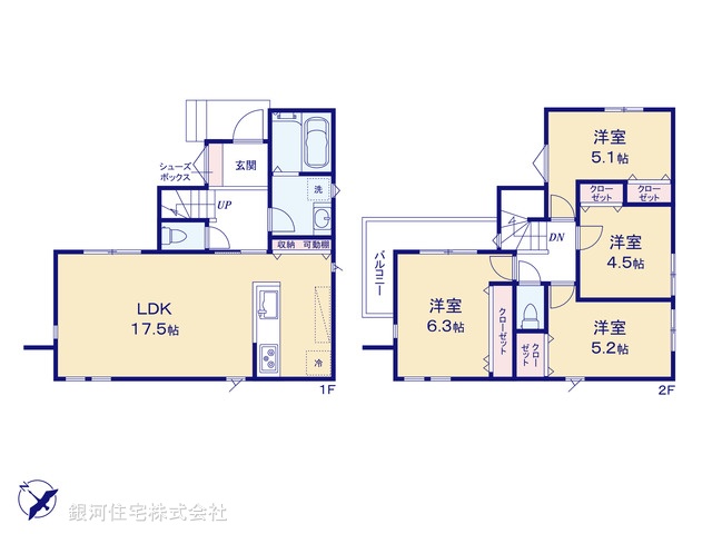 G00395761 千葉県習志野市藤崎３丁目 新築一戸建て 4780万円【間取図】
