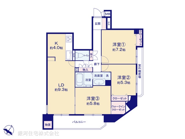 G00395797 東京都荒川区西日暮里１丁目 中古マンション 8780万円【間取図】