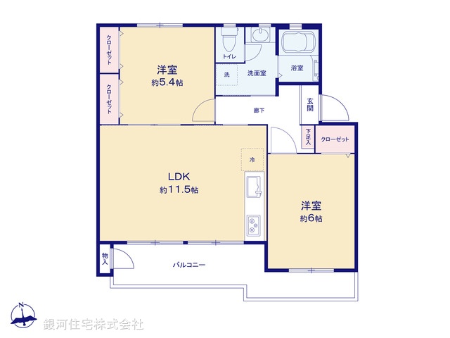 G00395882 神奈川県横浜市港南区笹下１丁目 中古マンション 1590万円【間取図】