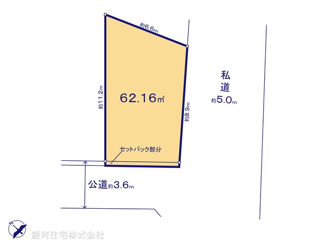 G00395936 神奈川県横浜市中区本牧町２丁目 土地 3980万円【区画図】