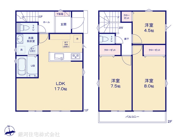 G00395943 千葉県野田市七光台 新築一戸建て 2380万円【間取図】