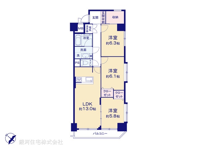 G00395958 東京都板橋区志村１丁目 中古マンション 5480万円【間取図】