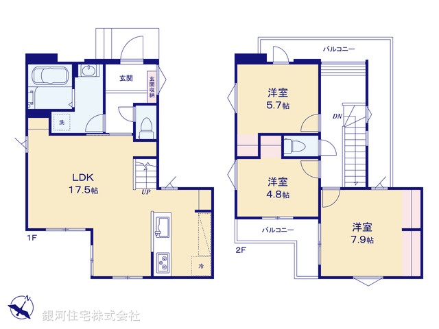 G00396026 千葉県流山市東初石１丁目 新築一戸建て 4280万円【間取図】