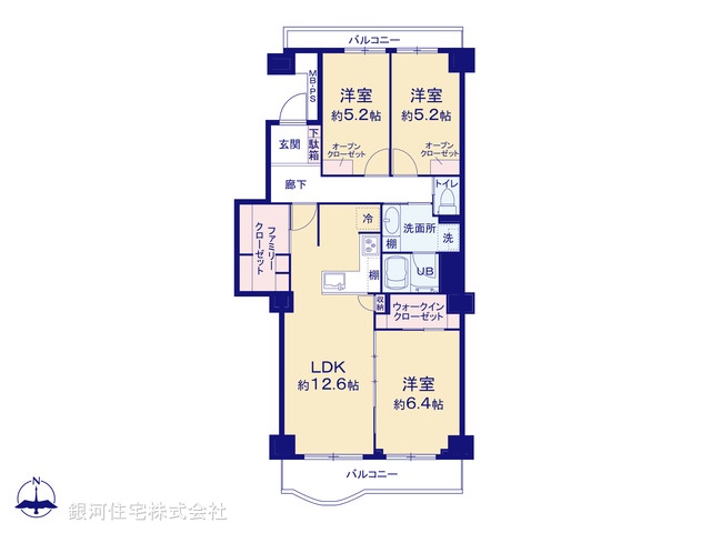 G00396054 千葉県松戸市新松戸３丁目 中古マンション 3480万円【間取図】