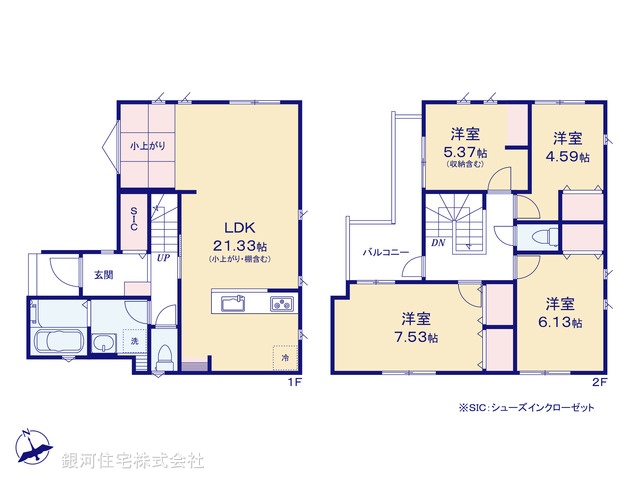 G00396061 埼玉県川口市柳根町 新築一戸建て 4180万円【間取図】