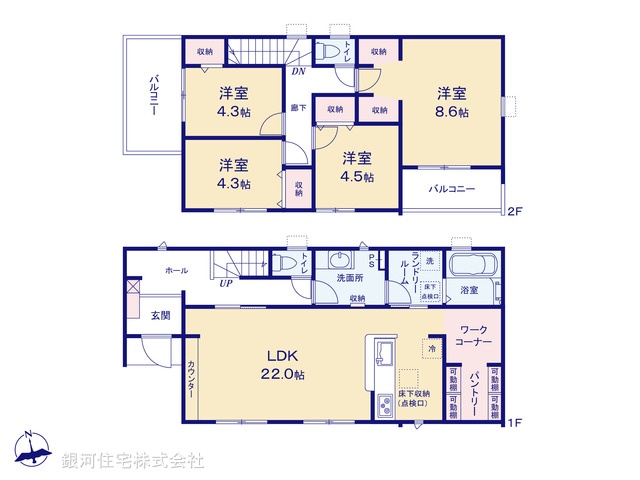 G00396124 千葉県佐倉市宮前２丁目 新築一戸建て 3790万円【間取図】