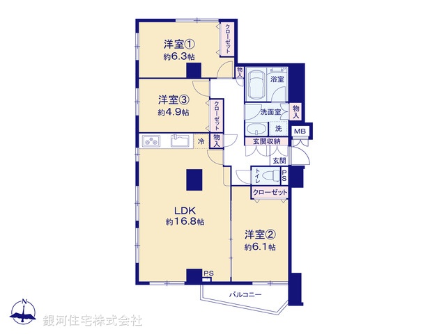 G00396176 東京都江戸川区北小岩４丁目 中古マンション 5690万円【間取図】
