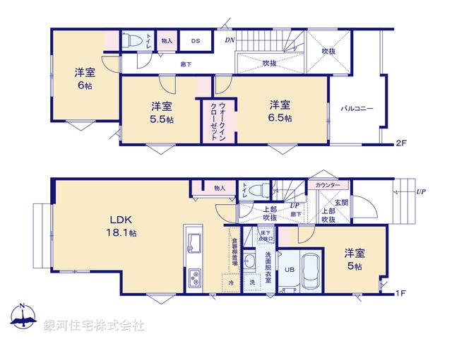 G00396181 千葉県松戸市小金原８丁目 新築一戸建て 4580万円【間取図】