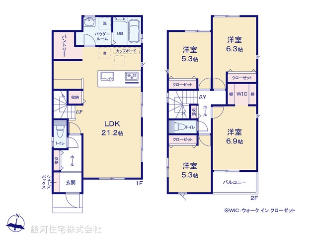 G00396243 神奈川県横浜市戸塚区平戸５丁目 新築一戸建て 7090万円【間取図】