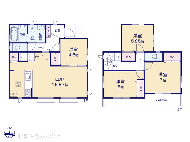 G00396252 神奈川県相模原市緑区二本松２丁目 新築一戸建て 4690万円【間取図】