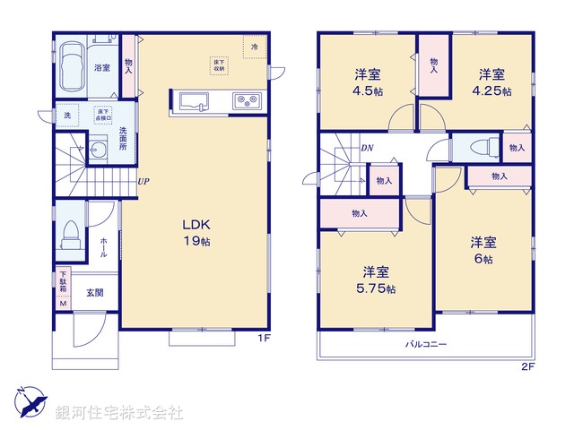 G00396266 神奈川県横浜市南区中里３丁目 新築一戸建て 5490万円【間取図】