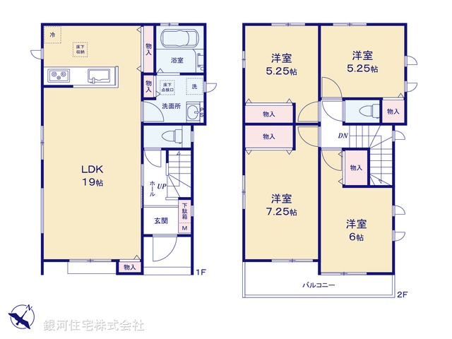 G00396268 神奈川県相模原市南区大野台４丁目 新築一戸建て 4390万円【間取図】