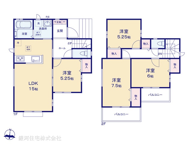 G00396308 埼玉県川越市霞ヶ関北４丁目 新築一戸建て 3590万円【間取図】