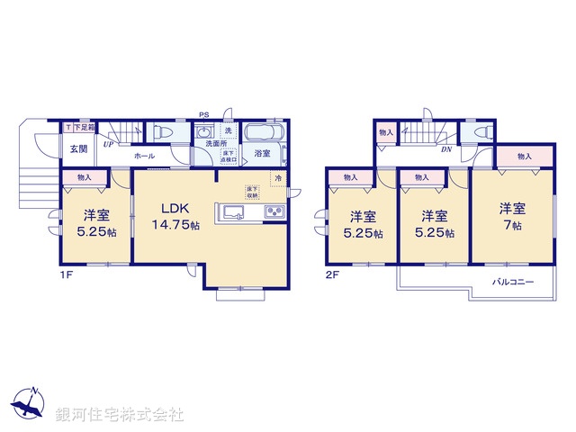 G00396325 埼玉県川越市かし野台２丁目 新築一戸建て 3390万円【間取図】