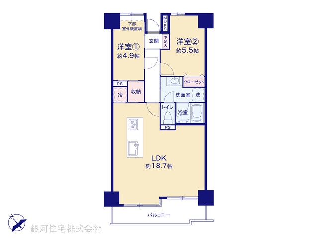 G00396337 神奈川県藤沢市片瀬海岸１丁目 中古マンション 4199万円【間取図】