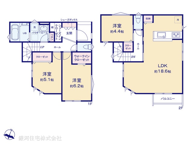 G00396463 神奈川県横須賀市三春町５丁目 新築一戸建て 4380万円【間取図】