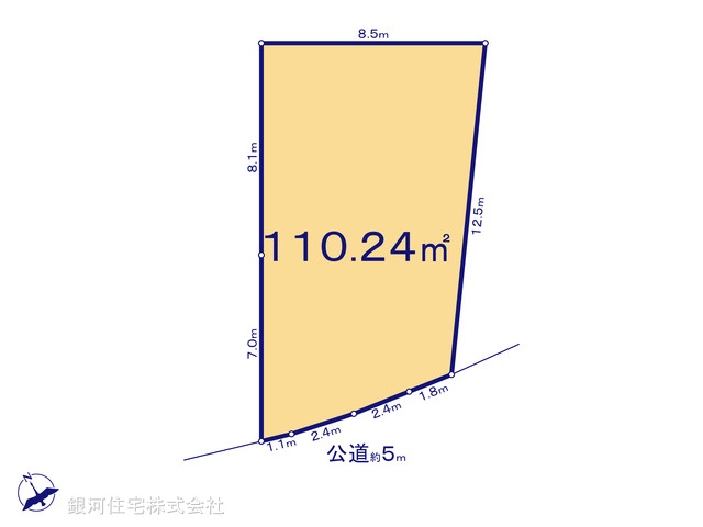 G00396495 神奈川県相模原市中央区田名 土地 2100万円【区画図】