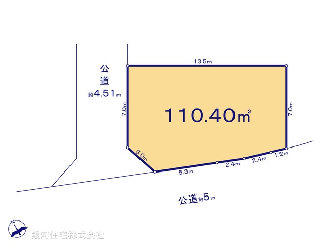 G00396496 神奈川県相模原市中央区田名 土地 2300万円【区画図】