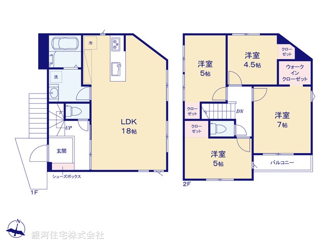 G00396503 埼玉県上尾市大字原市 新築一戸建て 3880万円【間取図】