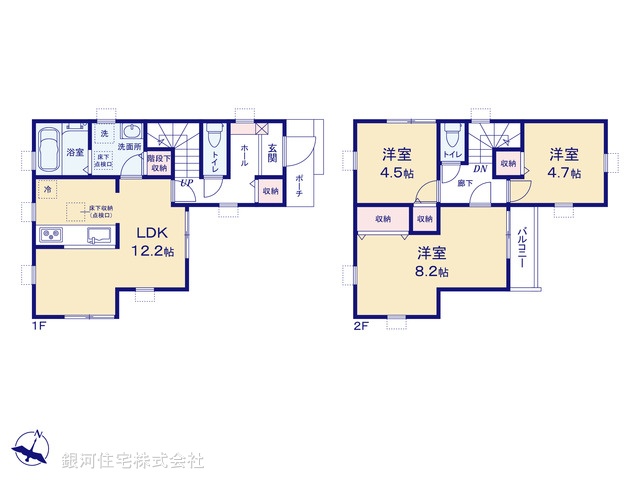 G00396587 東京都福生市大字熊川 新築一戸建て 3880万円【間取図】