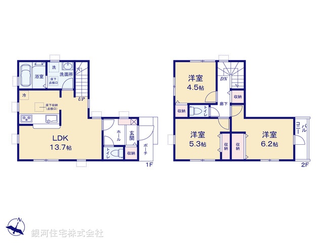 G00396588 東京都福生市大字熊川 新築一戸建て 3780万円【間取図】