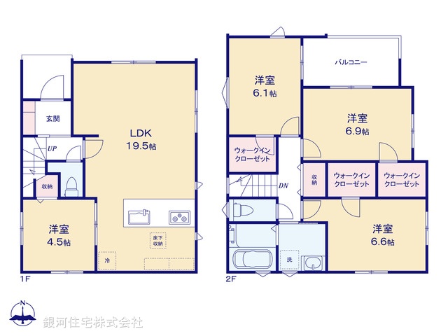 G00396599 埼玉県さいたま市北区日進町２丁目 新築一戸建て 4480万円【間取図】