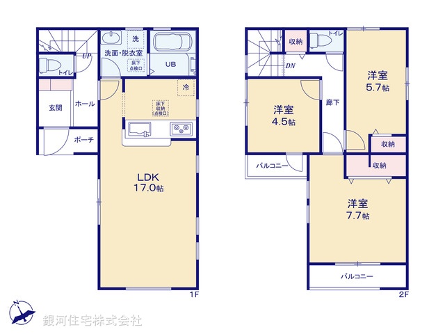 G00396603 東京都東久留米市前沢５丁目 新築一戸建て 4380万円【間取図】