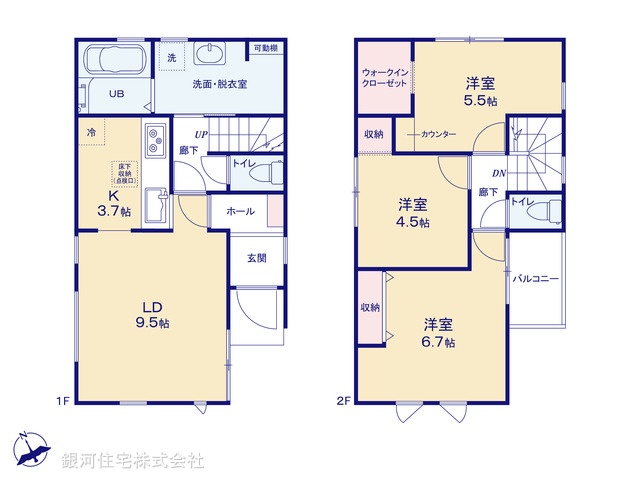 G00396605 東京都東久留米市前沢５丁目 新築一戸建て 3880万円【間取図】