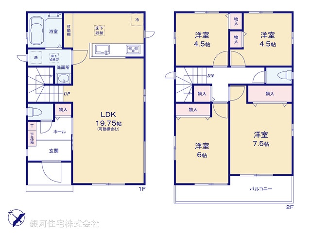 G00396694 千葉県八千代市勝田台６丁目 新築一戸建て 3290万円【間取図】