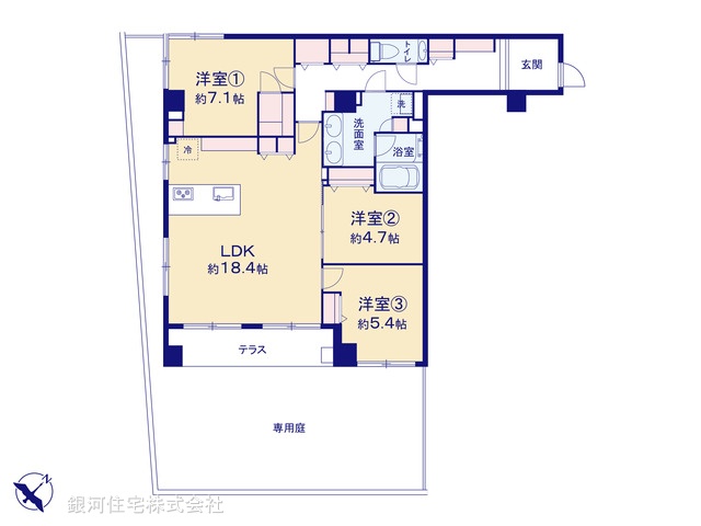 G00396735 東京都渋谷区千駄ヶ谷１丁目 中古マンション 1億6300万円【間取図】