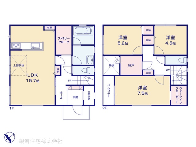 G00396747 千葉県船橋市咲が丘３丁目 新築一戸建て 3480万円【間取図】