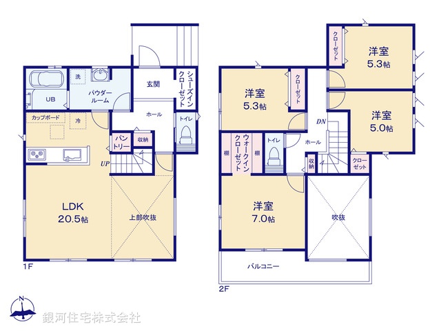 G00396783 神奈川県横浜市金沢区西柴１丁目 新築一戸建て 6490万円【間取図】