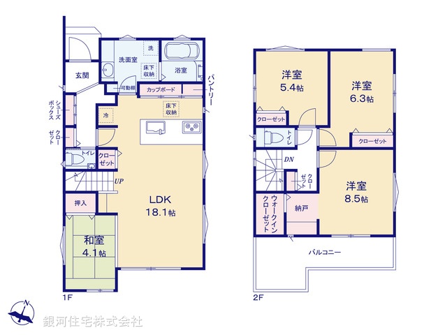 G00396845 埼玉県所沢市東所沢２丁目 新築一戸建て 6180万円【間取図】