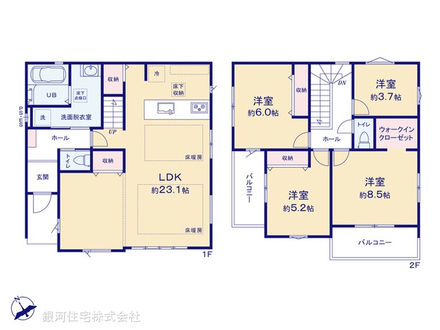 G00396861 千葉県流山市松ヶ丘６丁目 新築一戸建て 5999万円【間取図】
