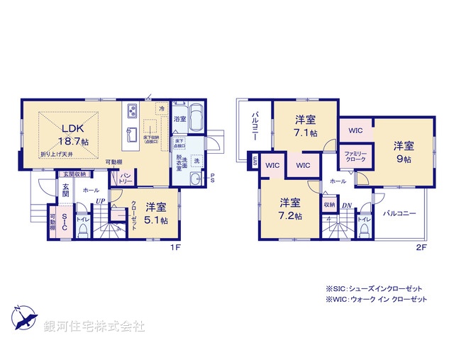 G00396889 千葉県習志野市花咲２丁目 新築一戸建て 6499万円【間取図】