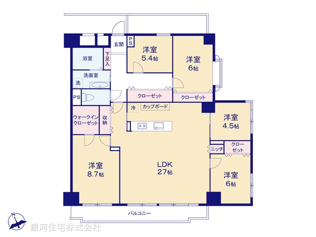 G00396975 千葉県市川市鬼高３丁目 中古マンション 5780万円【間取図】